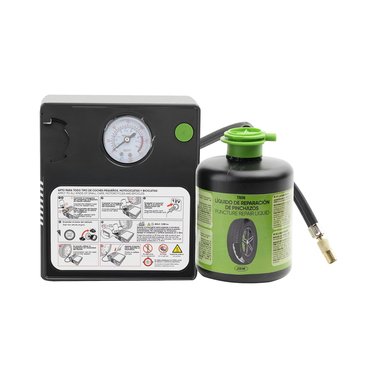 KIT DE REPARAÇÃO DE PNEUS 2-EM-1 | JBM 54760