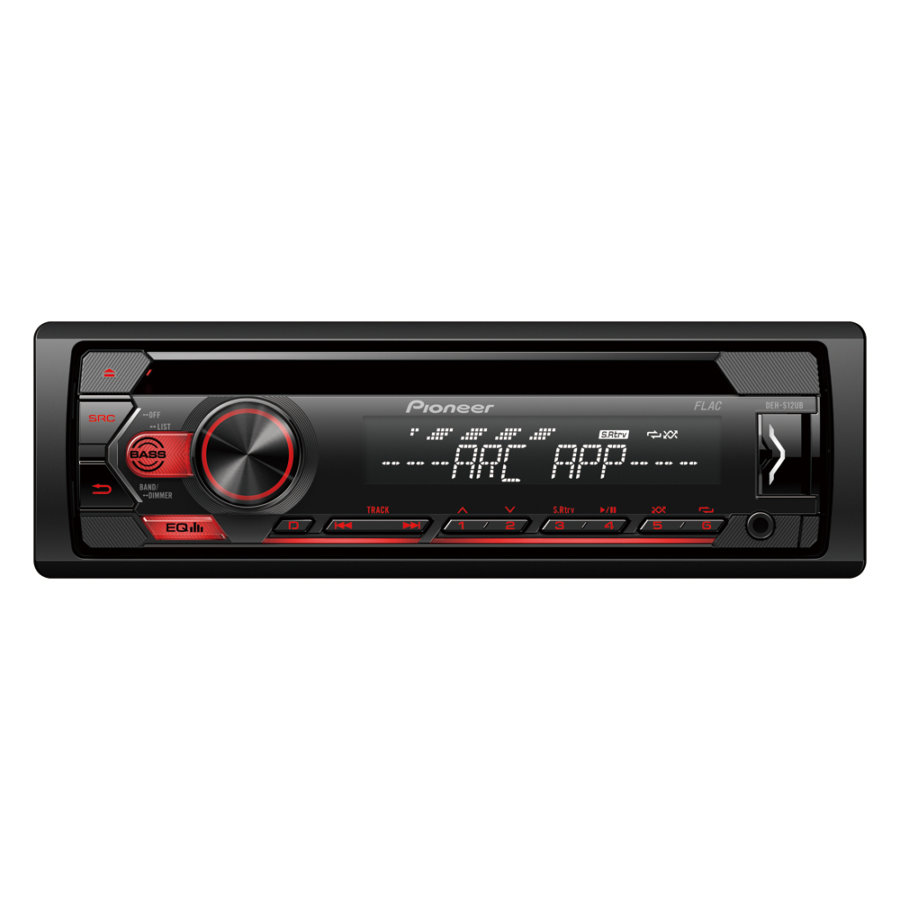 Autorradio com CD, MP3 e USB, Iluminação Vermelha | PIONEER DEH-S120UB