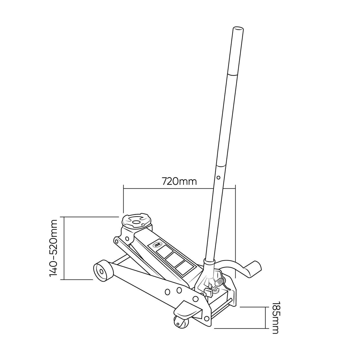 MACACO HIDRÁULICO DE CARRINHO DE ALTA CAPACIDADE C/ PEDAL | JBM 53112