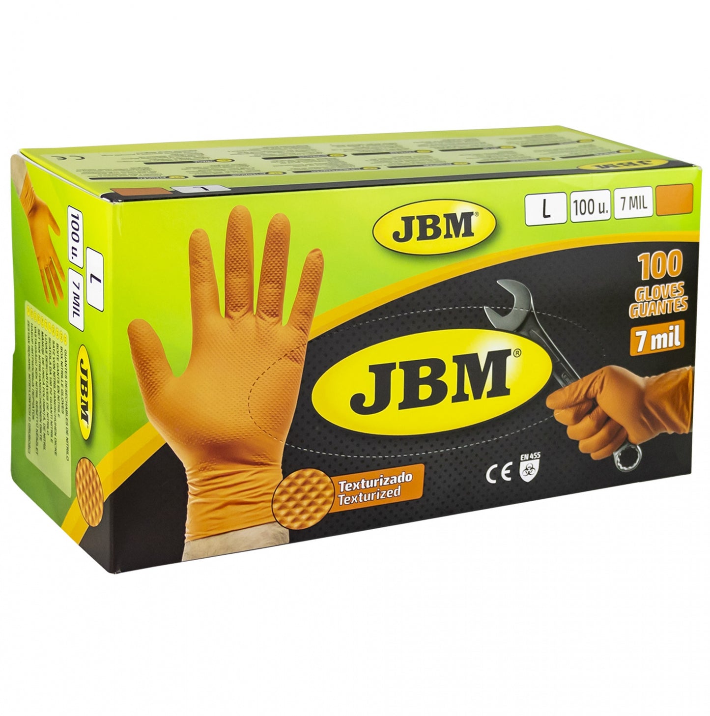 Professional Nitrile Gloves, Orange, 7.0 Mil - 100 Units | L | JBM 53552