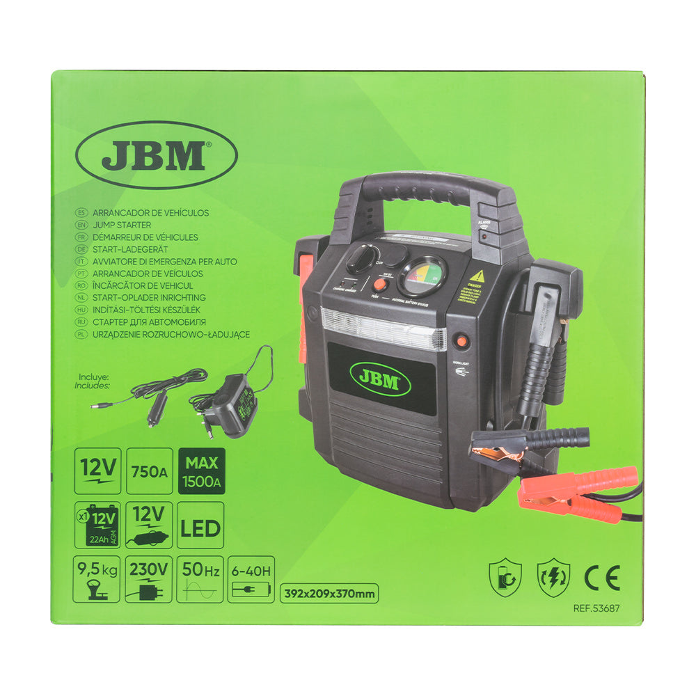 Arrancador Portátil Booster JBM 53687 - 12V para veículos