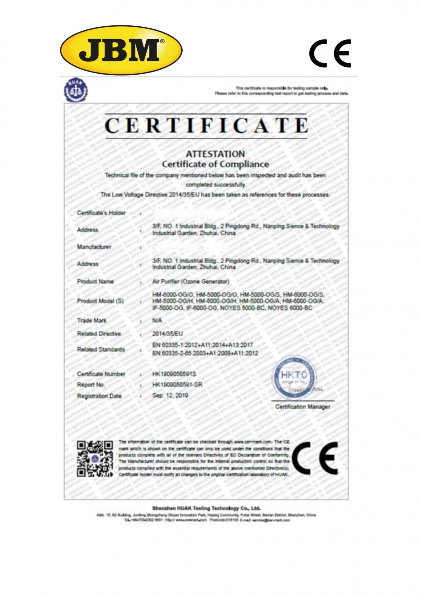 GERADOR DE OZONO PORTÁTIL 5000 MG/H (220V) 53786