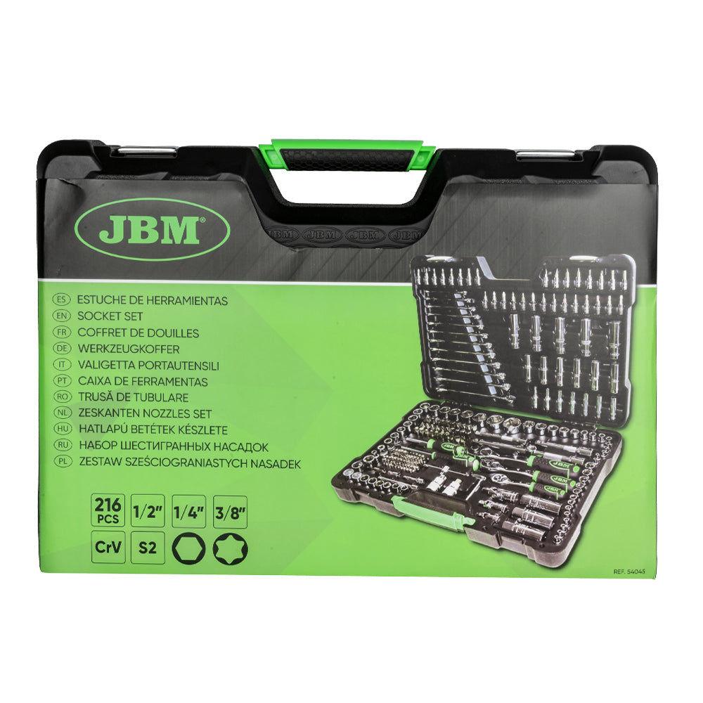 JBM Tool Box - 216 Pieces - Hex and Torx Keys - Chrome Finish | 54045