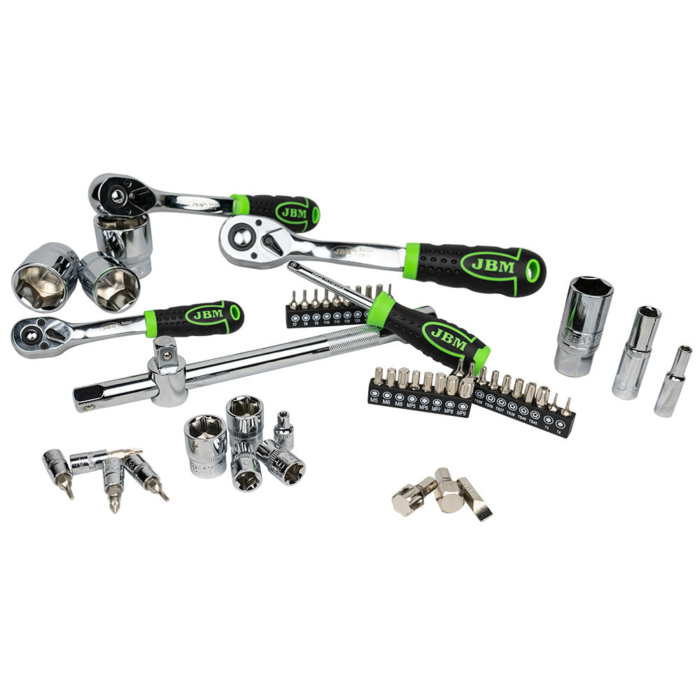 Caixa de Ferramentas JBM - 179 Peças - Chaves Hexagonais e Torx - Acabamento Cromado | 54046