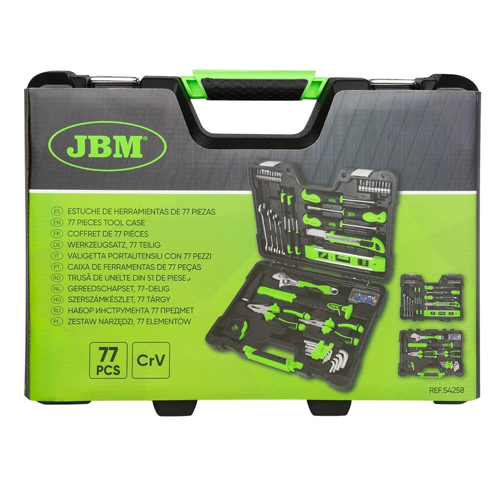 JBM Multi-Service 77-Piece Tool Kit – Zinc Plated Finish | 54258
