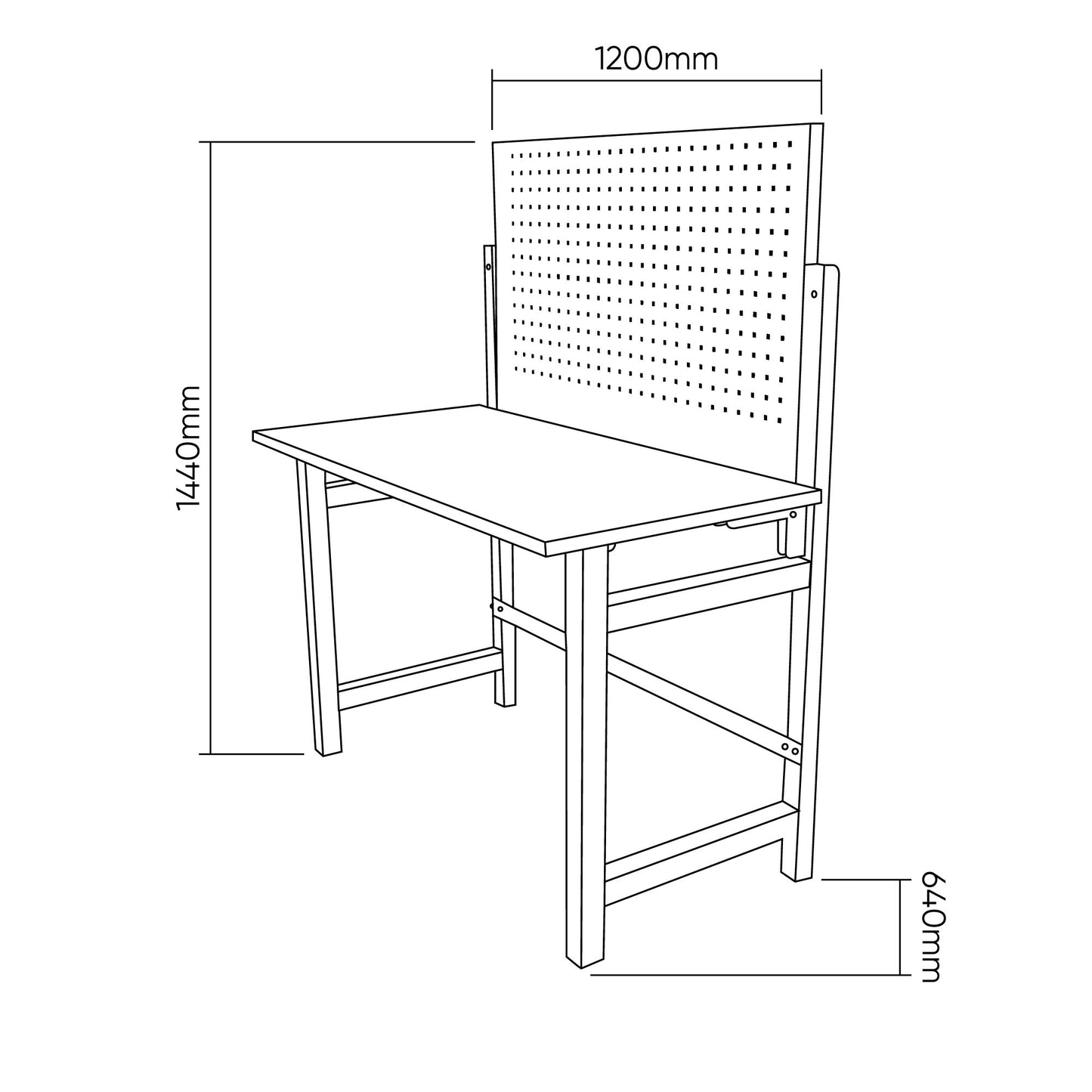BANCADA DE TRABALHO DOBRÁVEL COM PAINEL TRASEIRO | JBM 54328