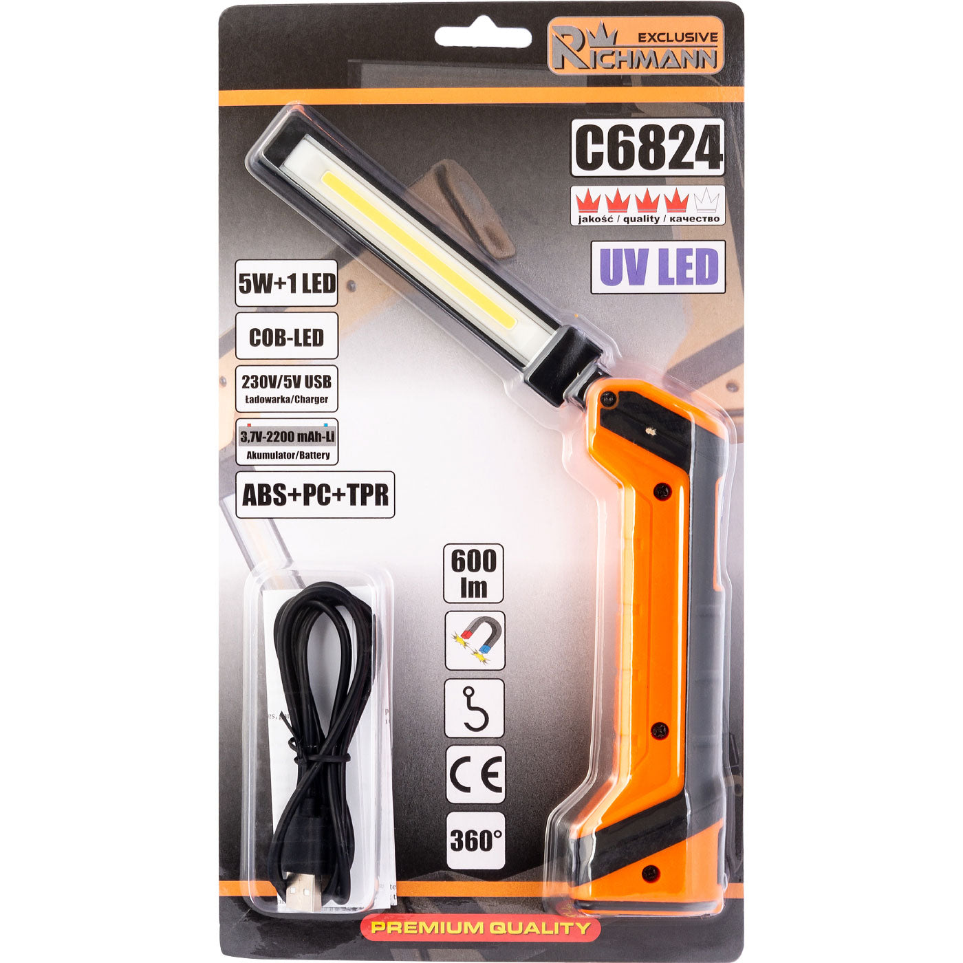 GAMBIARRA A BATERIA DOBRÁVEL 5W + 1W + UV RICHMANN C6824